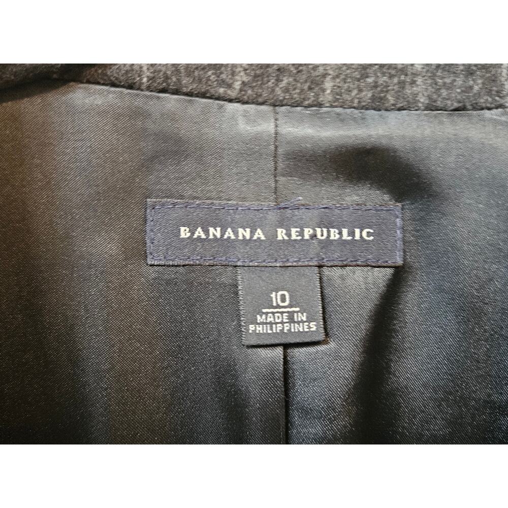 Banana Republic Wool Cashmere Blazer Women’s 10 Charcoal Gray Pinstripe Jacket - Picture 4 of 8
